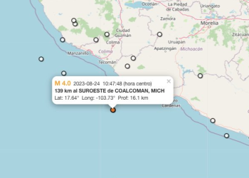 Reportan sismo en Coalcomán, Michoacán