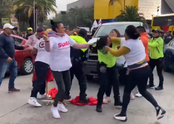 Se armó la gorda entre presuntos simpatizantes de Claudia y elementos de la SSC