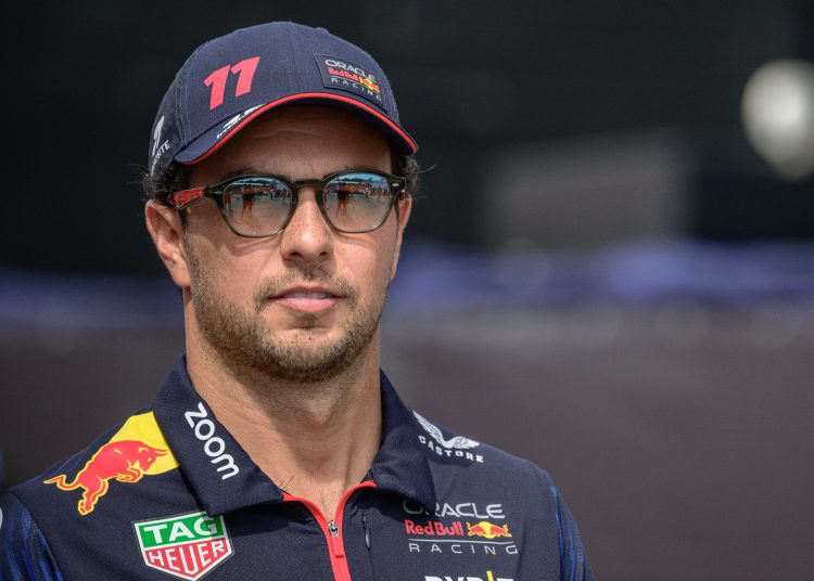 Monza (Italy), 31/08/2023.- Mexican Formula One driver Sergio Perez of Red Bull Racing in the paddock at the Autodromo Nazionale in Monza, Italy, 31 August 2023. The Formula 1 Grand Prix of Italy is held at the circuit on 03 September. (Fórmula Uno, Italia) EFE/EPA/CHRISTIAN BRUNA