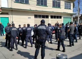 Inician paro laboral policías de Tizayuca, exigen destitución de mandos y salarios dignos
