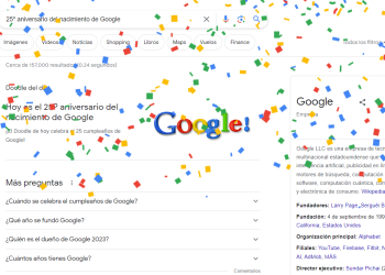 Google cumple 25 años y festeja con doodle