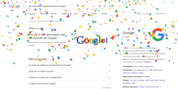 Google cumple 25 años y festeja con doodle
