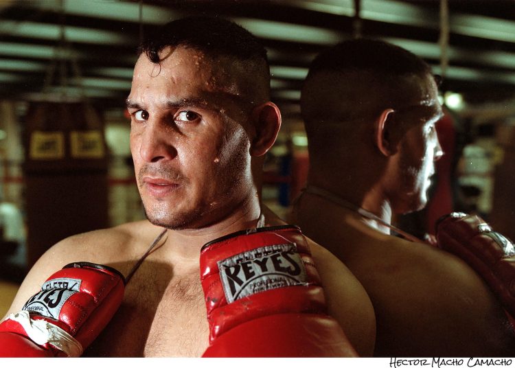 Hollywood, FL--1/14/03— photo by Joshua Prezant © 2002 —Hector "Macho" Camacho poses for a picture after a three-hour workout at Warrior's Gym.  He is training for an upcomming fight, the first fight in many years, that will take place on January 18th.  For a feature story on Hector Camacho.