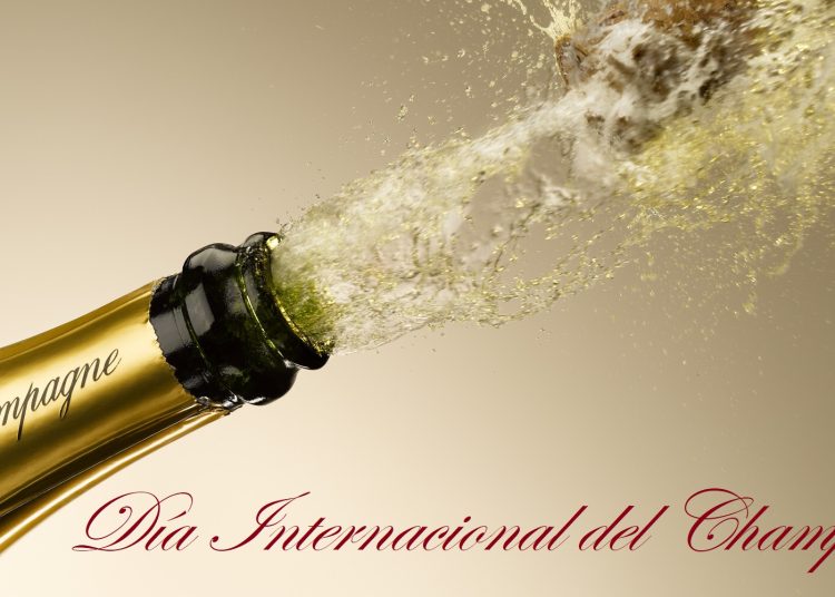 Champagne and cork exploding from bottle