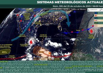 El huracán Otis producirá lluvias puntuales muy fuertes a intensas en el sur del país y extraordinarias en Guerrero