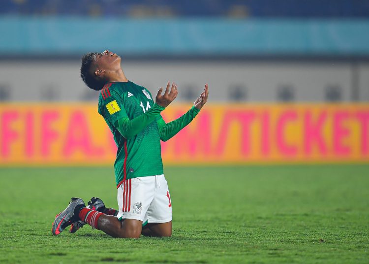 Manuel Sanchez of Mexico during the game Mexico vs Germany, corresponding to Group F of the FIFA U-17 World Cup Indonesia 2023, at Si Jalak Harupat Stadium, on November 12, 2023. 



Manuel Sanchez de Mexico durante el partido Mexico vs Alemania, correspondiente al Grupo F de la Copa Mundial de la FIFA Sub-17 Indonesia 2023, en el Estadio Si Jalak Harupat Stadium, el 12 de Noviembre de 2023.