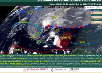 Para este martes se esperan lluvias puntuales intensas en Veracruz, Oaxaca, Tabasco y Chiapas