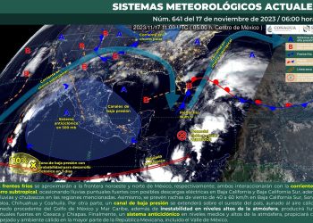 Este viernes se esperan lluvias puntuales fuertes en Baja California, Baja California Sur, Oaxaca y Chiapas