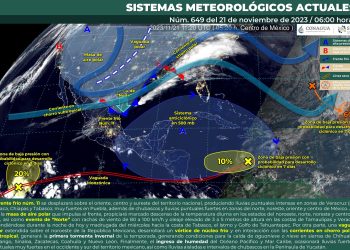 Para este martes se esperan lluvias puntuales intensas en Veracruz, Tabasco, Oaxaca y Chiapas