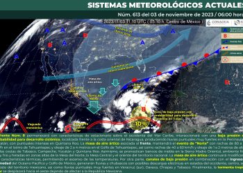 Se esperan lluvias muy fuertes a puntuales intensas en el sureste del país y la Península de Yucatán