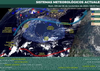 Se prevén lluvias puntuales intensas en Chiapas y puntuales fuertes en Guerrero, Oaxaca, Veracruz, Tabasco y Quintana Roo