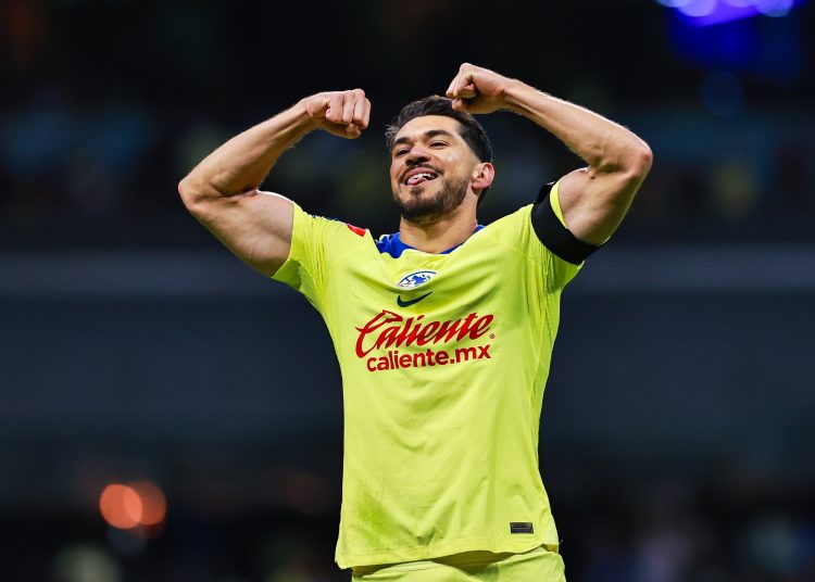 Henry Martin celebrate this goal 2-0 of America during the Quarterfinals second leg match between Club America and Leon, as part of Torneo Apertura 2023 Liga BBVA MX, at Azteca Stadium, December 02, 2023, in Mexico City.