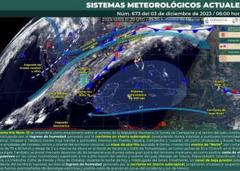 Este domingo se esperan lluvias puntuales torrenciales en Veracruz, Chiapas y Tabasco