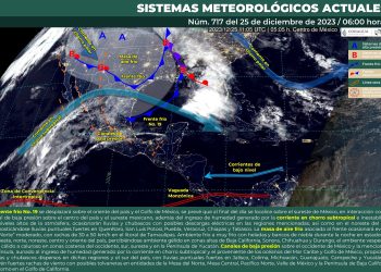 Este lunes, se pronostican lluvias puntuales fuertes sobre el occidente, oriente y sureste de México