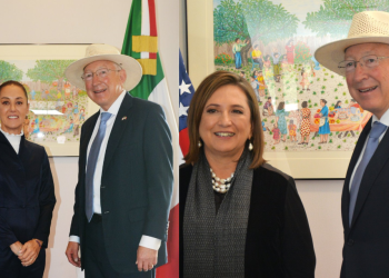 Ken Salazar se reúne con las precandidatas a la Presidencia de México