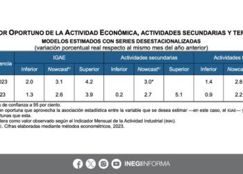 El IOAE estima una variación anual de 2.6% en el Indicador Global de la Actividad Económica