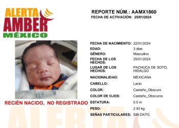 Activan alerta Amber tras desaparición de recién nacido en Hidalgo