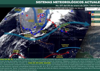 El frente frío 25 ocasionará lluvias muy fuertes en Chiapas y fuertes en Oaxaca, Tabasco y Veracruz