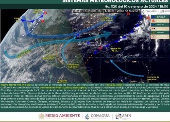 El frente frío 26 se desplazará sobre el noreste y norte del país