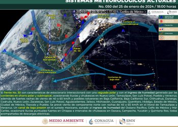 SMN prevé lluvias en entidades del sur del país