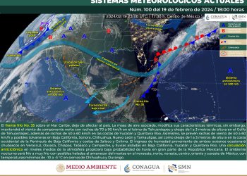El frente frío 36 se aproxima al territorio nacional