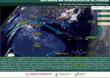 El frente frío 37 se desplazará sobre el noreste y oriente del país