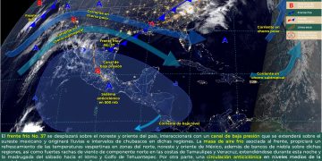 El frente frío 37 se desplazará sobre el noreste y oriente del país