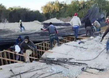 Colapsa estructura del Tren Maya; reportan dos lesionados