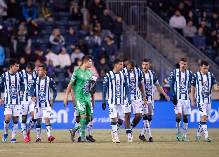 Carlos Moreno, Bryan Gonzalez of Pachuca during the round of 16 first leg match between Philadelphia Union and Pachuca as part of the CONCACAF Champions Cup 2024 at Subaru Stadium on March 05, 2024 in Philadelphia, United States.