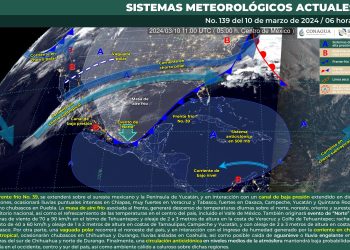 Frente frío 39 ocasionará lluvias puntuales intensas en Chiapas y muy fuertes en Veracruz y Tabasco
