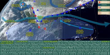 El frente frío 40 se desplazará sobre el sur del Golfo de México