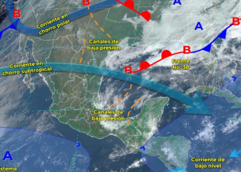 Canal de baja presión generará lluvias y fuertes vientos en México