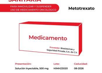 Cofepris emite alerta sanitaria para inmovilizar y suspender uso de medicamento oncológico