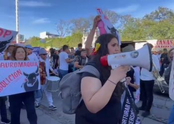 En plena FNSM, exigen el cese de corridas de toros en Aguascalientes