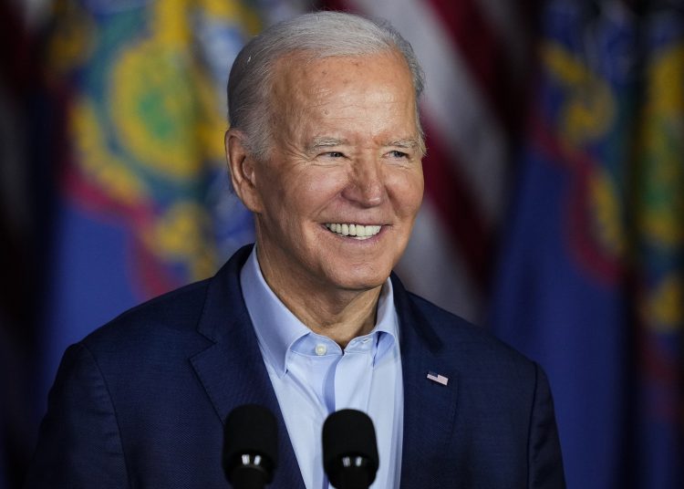 El presidente Joe Biden habla durante un evento de campaña en Scranton, Pensilvania, el 16 de abril de 2024. (Foto AP/Matt Rourke, Archivo)
