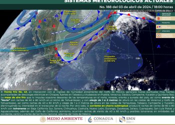 El frente frío 43 se extenderá sobre el sureste