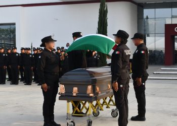 En Tamaulipas, despiden con honores fúnebres a policía baleado en Matamoros