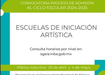 INBAL convoca a estudiar en Escuelas de Iniciación Artística