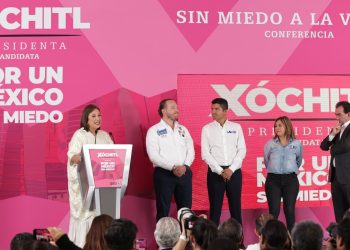 Xóchitl Gálvez junto a candidatos presentan plan de seguridad