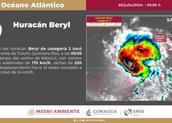 Beryl impacta en Tulum como huracán categoría 2