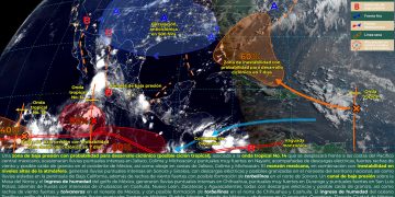 La onda tropical 14 se desplazará frente a las costas del Pacífico Central Mexicano