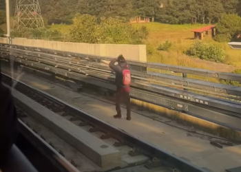 VIDEO: Captan a persona caminando por las vías del Tren El Insurgente