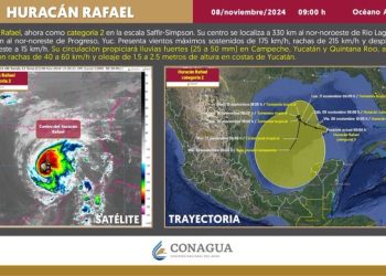 El huracán Rafael gana fuerza en el centro del Golfo de México