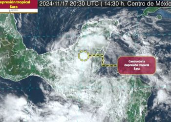 Sara mantiene su avance por tierra como depresión tropical en la frontera entre México y Guatemala