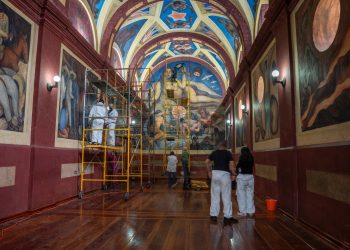 Especialistas del INBAL restauran la Capilla Riveriana de la Universidad Autónoma Chapingo