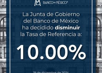 El Banco de México recortó su tasa de interés  25 puntos base para situarla en 10%