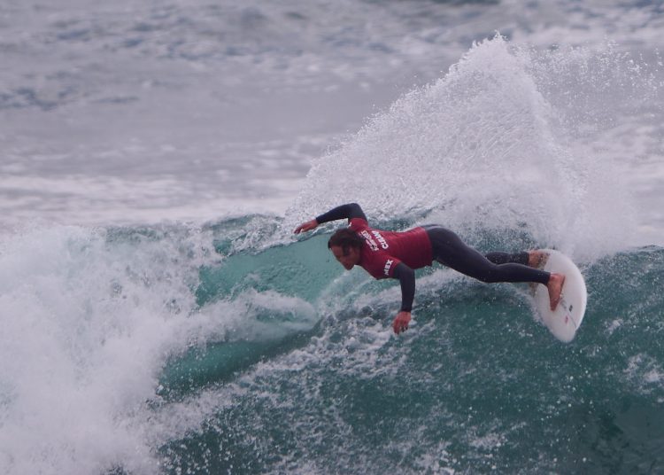 Alan Cleland of Mexico  vs Samuel Selman de Chile during the Surf Mens Shortboard - competition at the XIX Pan American Games Santiago de Chile 2023, in Punta de Lobos, on October 24, 2023.

<br><br>

Alan Cleland de Mexico vs Samuel Selman de Chile durante la competencia de Surf Shortboard - Masculino en los XIX Juegos Panamericanos Santiago de Chile 2023, en Punta de Lobos, el 24 de octubre de 2023.
