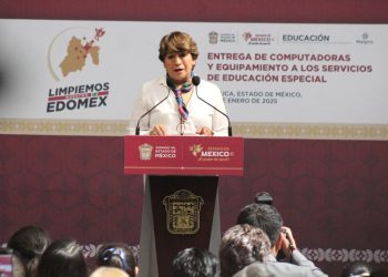 Delfina Gómez transforma llantas abandonadas en computadoras para educación especial en Edomex