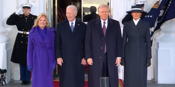 Donald Trump llega a la Casa Blanca antes de su juramento