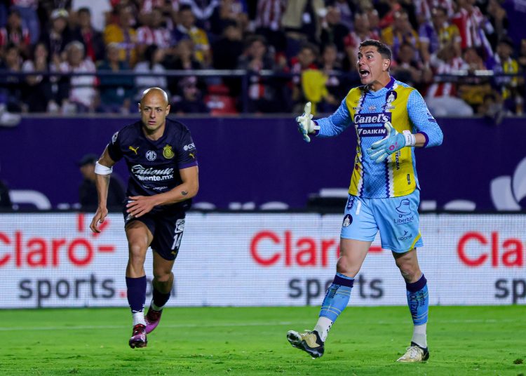 Javier Chicharito Hernandez celebrates his goal 3-1  of Guadalajara during the 9th round match between Atletico de San Luis and Guadalajara as part of the Liga BBVA MX, Torneo Clausura 2025 at Alfonso Lastras Stadium, on February 26, 2025 in San Luis Potosi, Mexico.